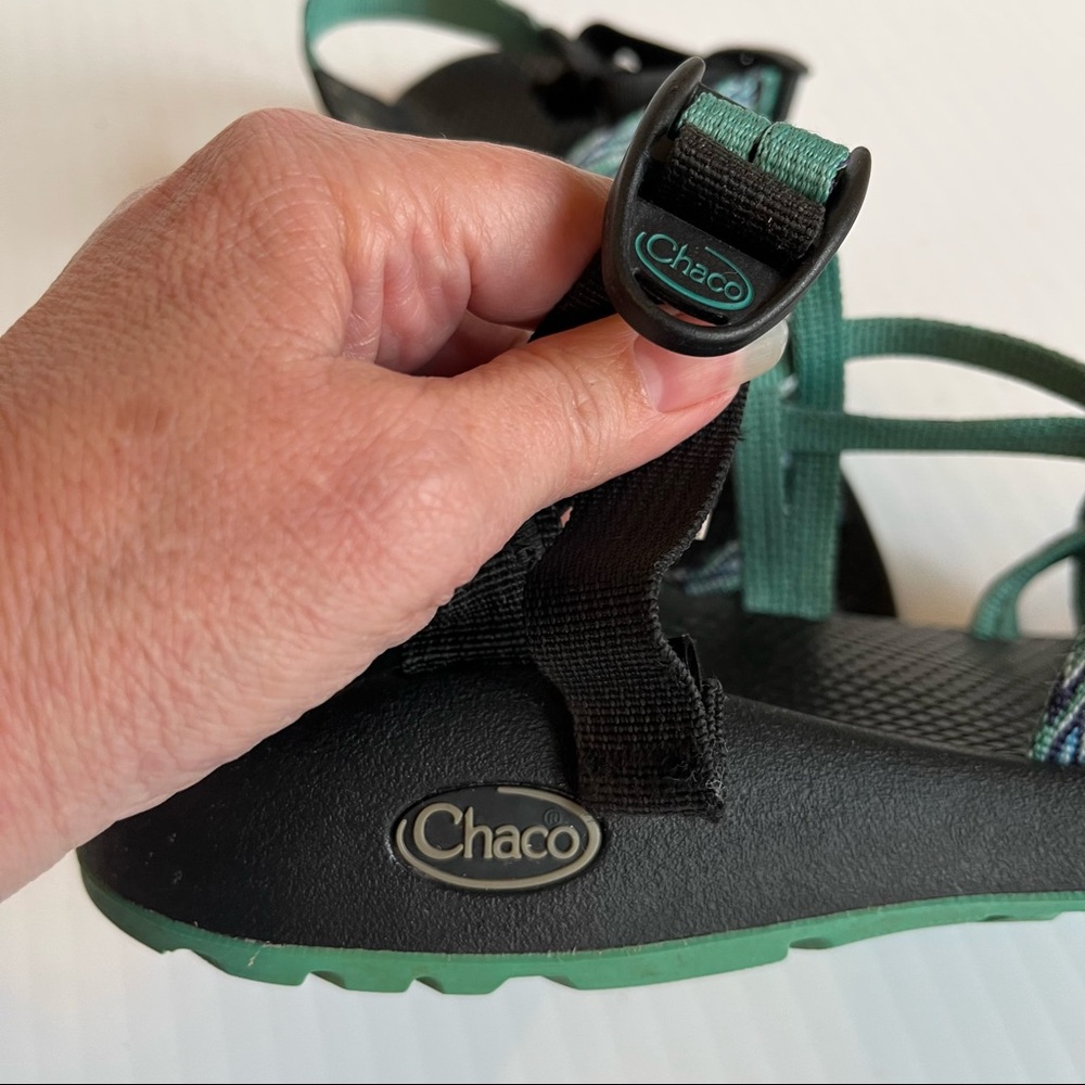Chaco ZX/2 Classic Women’s Beach Walking Hiking Outdoor Sandals Black Teal Sz 10 - Picture 3 of 8